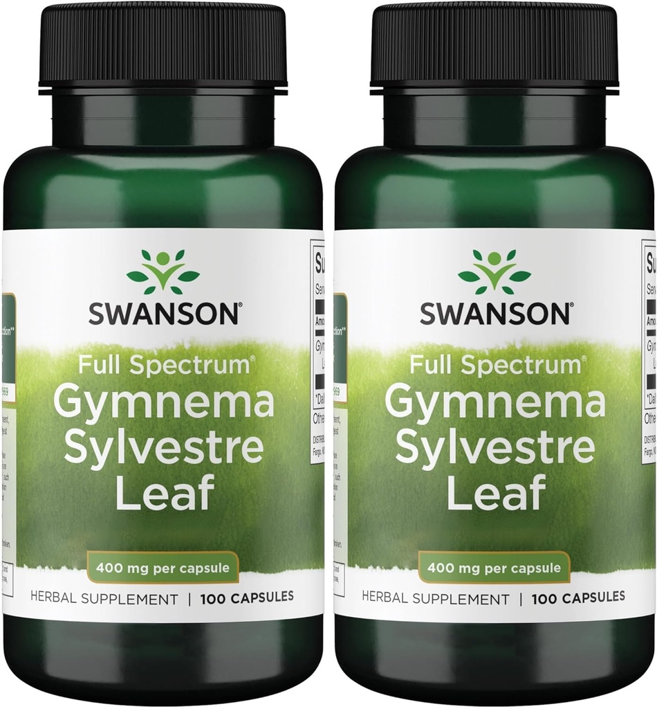 Swanson Full Spectrum Gymnema Sylvestre Leaf - Traditional Ayurvedic Herb - (100 Capsules) (2 Pack)