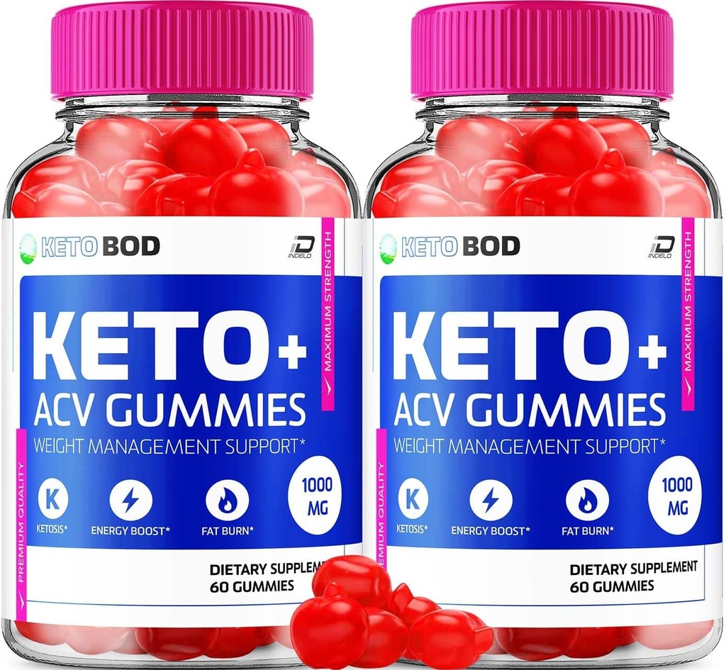 KetoBodグミーサプリメント - Keto BOD +重量管理ACVグミーApple Cider Vinegar 1000MG、KetoBodグミーレビュー、ビタミンB12(2パック - 120グミー)