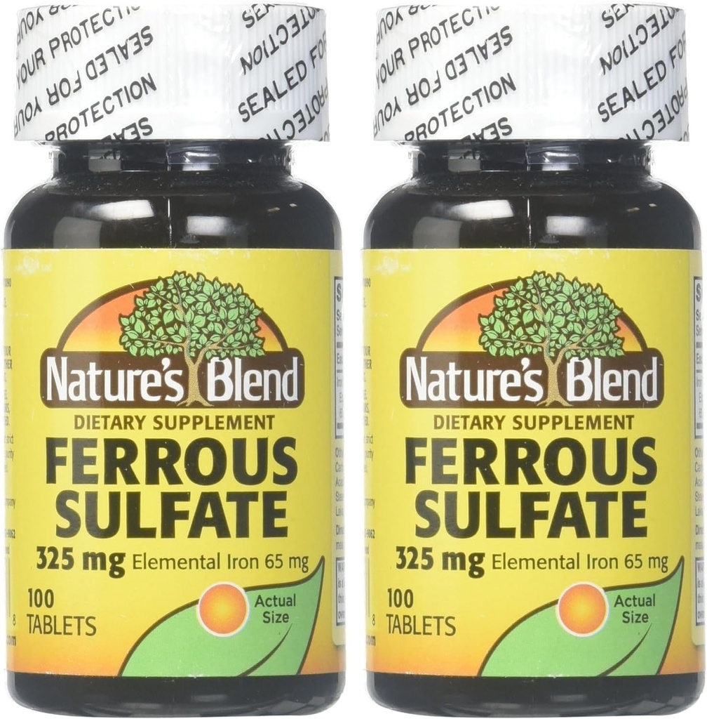 性質のブレンド鉄の鉄硫酸塩325mg BPK、分類される、タブレット、100の計算、2のパック