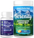 性質の完全な夜Melatonin 5mgの速い分解はSerenityのマグネシウムの粉15のozのレモン ラズベリーが付いているベリー200の計算を混合しました