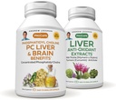 ANDREW LESSMAN PC Liver と Brain の利点 + 肝臓の酸化防止エキス キット: 300 カプセル (180 + 120) - Phosphatidyl コリン、ミルク アッテル、アーティチョーク、クルクミン。