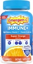 Emergen-C Immune+トリプルアクション免疫サポートグミ、BetaVia(R)、1000mgビタミンC、ビタミンB、ビタミンD、抗酸化剤、スーパーオレンジ - 45