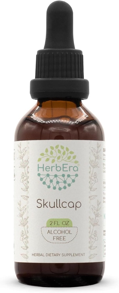 HerbEra Skullcap B60アルコールフリーハーブエキスのチンキ、濃縮された液体ドロップナチュラルSkullcap(Scutellaria lateriflora)2 fl oz
