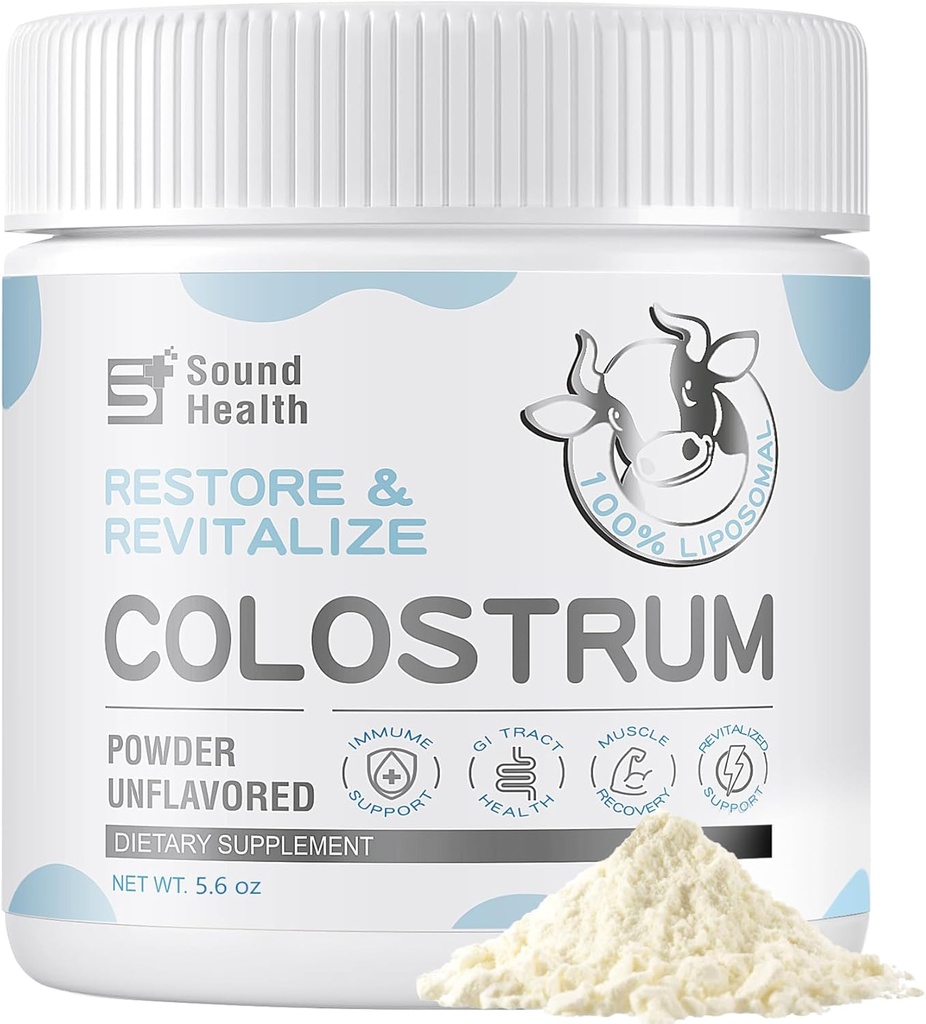 ヒトのためのColostrumサプリメントパウダー - Gut Health、毛の成長、免疫サポートのための有機牛のColostrumサプリメント - Unflavored (73サービング)