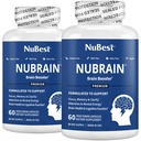 NuBrain Booster - 脳ブースター、メモリ、フォーカス&クラリティサポートのための脳サプリメント セントジョンズワート、銀杏Biloba、Bacopaなど  パック2