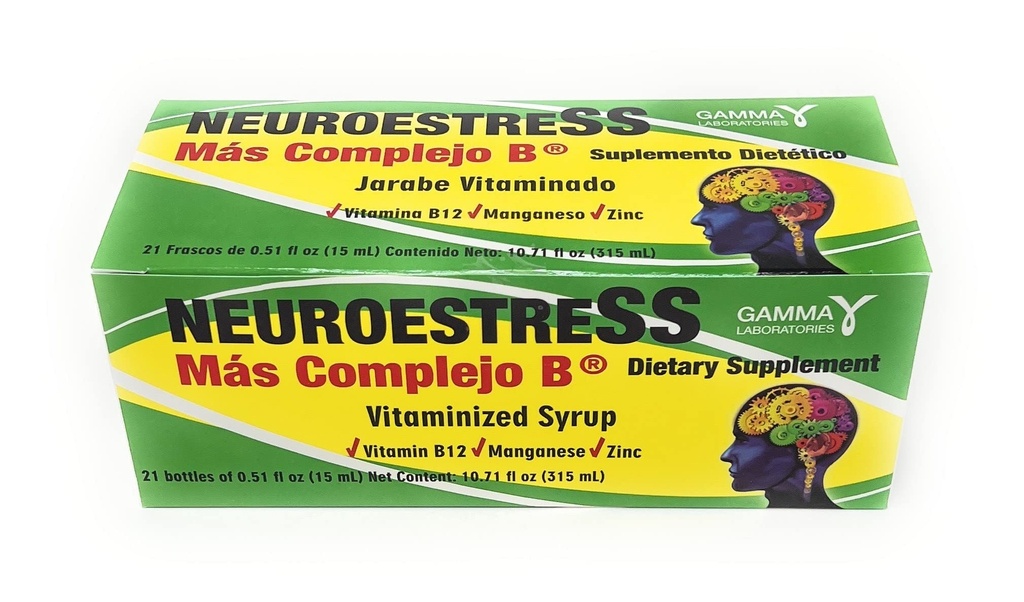 Neuroestress のビタミンB12、マンナゼおよび亜鉛が付いている食事療法の補足のビタミン化されたシロップはそれぞれ 0.51 Fl Ozの21びんをびん詰めにします