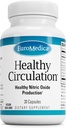 EuroMedica Healthy Circulation - Dietary Supplement for Healthy Circulation Support - Healthy Blood Flow & Heart Function Aid - Non-GMO & Vegan Capsules - 30 Capsules (30 Servings)