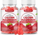 softbear Calcium Magnesium Zinc Gummies for Adult & Kids, Suagr-Free Calcium Magnesium Zinc D3 Supplement for Bone Strength & Immune Health, Raspberry Flavor 120 Count
