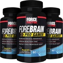 FORCE FACTOR Forebrainのプロ ゲーマーの頭脳のブースター、ゲーマーは焦点及び意識、青いライト、賭博の補足、向知性、240のカプセル、3パック、黒を増加させます