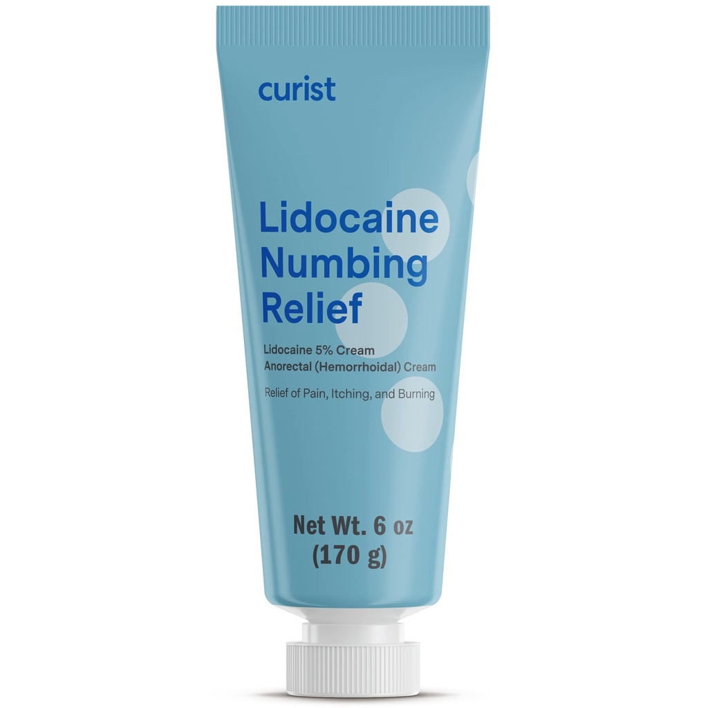 Curist 5% リドカイン クリーム 最大強度 Topical 痛みの軽減 - 6 オンス (170 g) XL チューブ - Numb 迅速かつ効果的に Numb 配合 - (1 パック - 6 オンス チューブ)