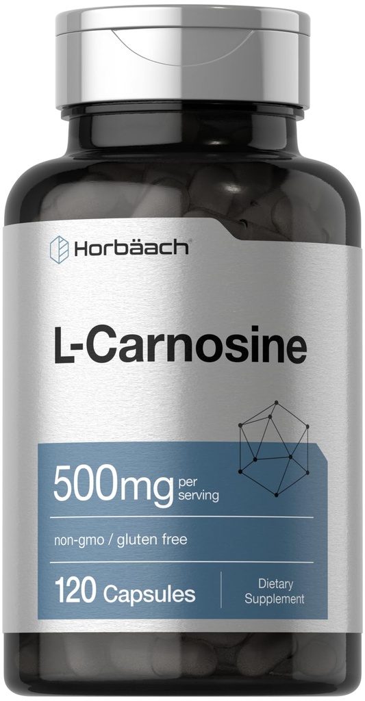 ホバハチL-カルノシン500mg | 120カプセルサプリメント | 非GMO&グルテンフリーパウダーピル