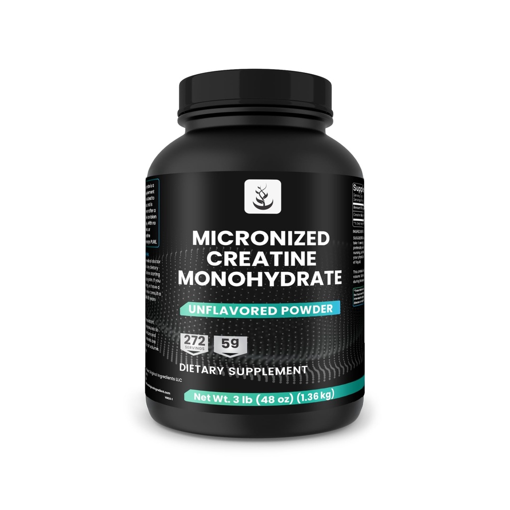 PURE ORIGINAL INGREDIENTS Micronized Creatine Monohydrate, 270 サービング, いいえフィラー, Unflavored