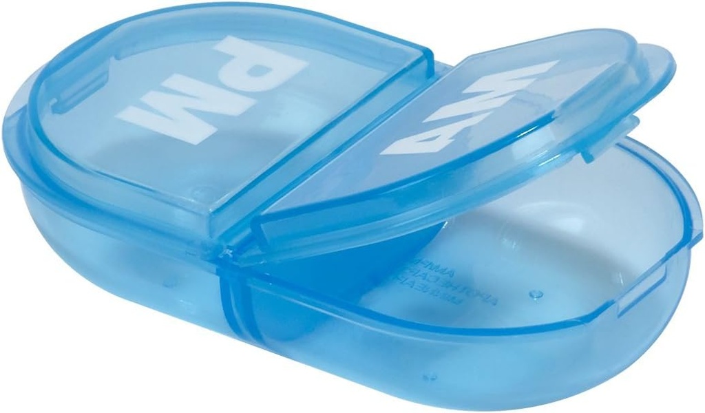 Ezy Dose Travel Pocket Pharmacy Pill Box and Medicine, Vitamin Container, Daily, AM PM Planner and Storage, Snap Compartments, Pack of 6, Colros May Vary