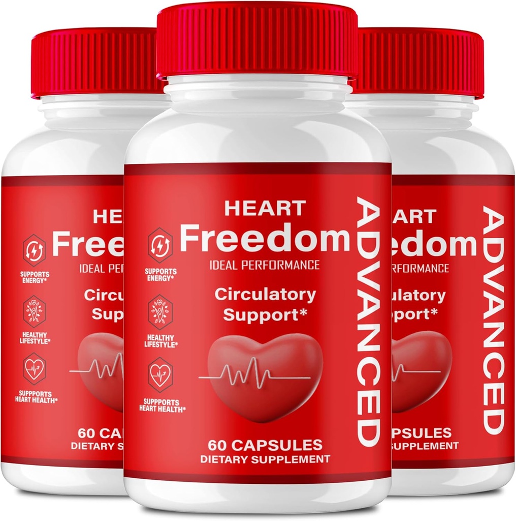 Heart Freedom Capsules, Official HeartFreedom Pills - Energy and Health Maximum Strength, Heart Freedom Circulation Support Capsules, All Natural Glyco Optimizer, Premium Formula Reviews (3 Pack)