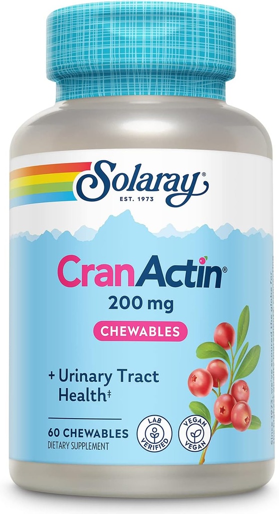 SOLARAY Cranactin 200 mgのChewableタブレット  60の計算
