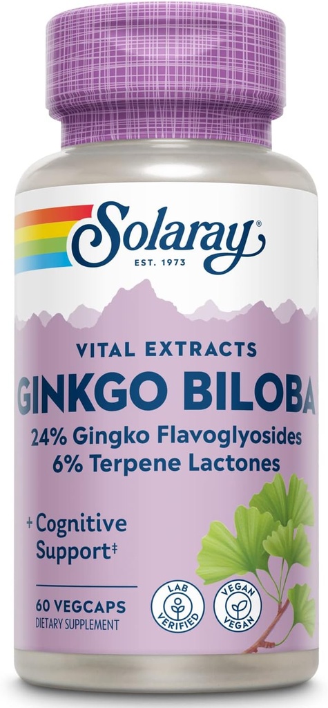 SOLARAY Ginkgo Biloba Extract、60mg | 60カウント