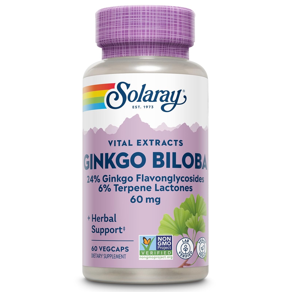 SOLARAY Ginkgo Biloba Extract、60mg | 60カウント