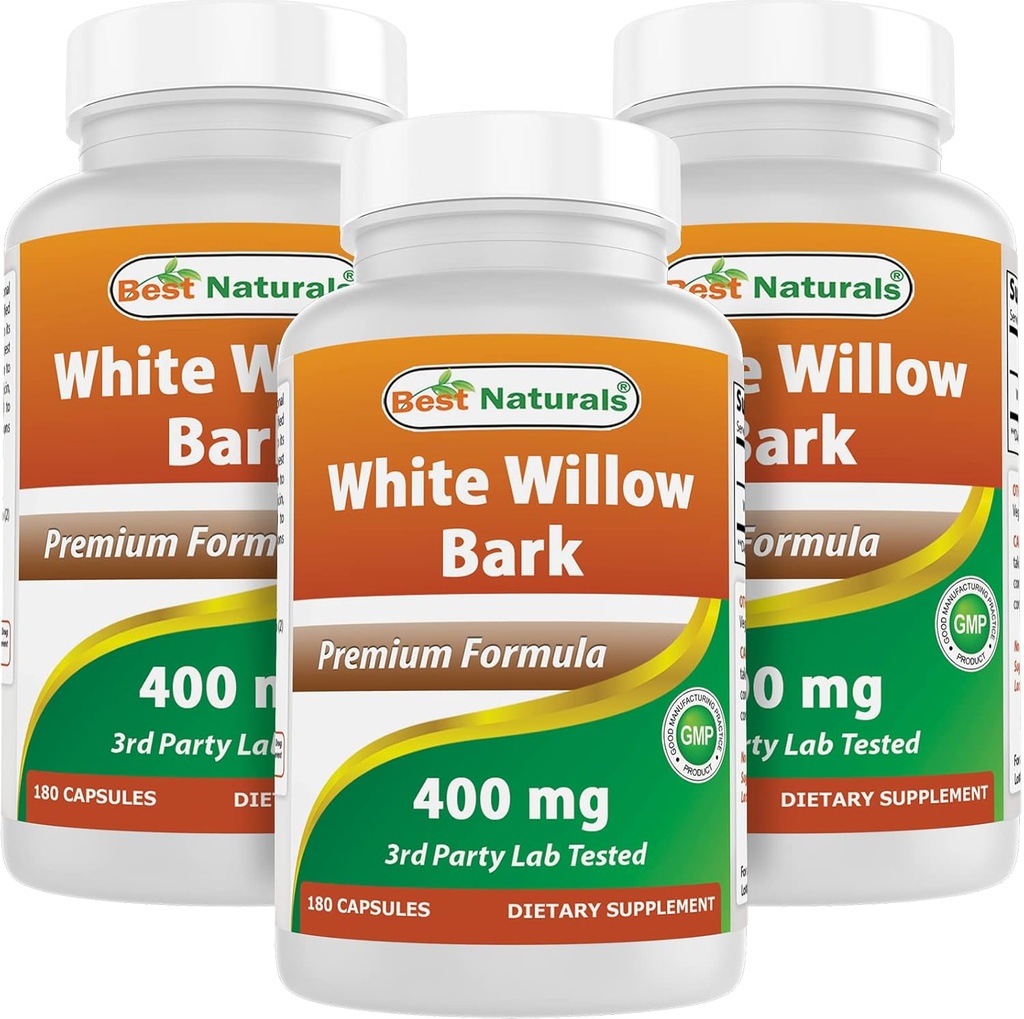 ベストナチュラルズホワイトウィローバーク400mg 180カプセル(180カウント)