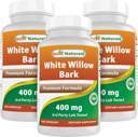 ベストナチュラルズホワイトウィローバーク400mg 180カプセル(180カウント)