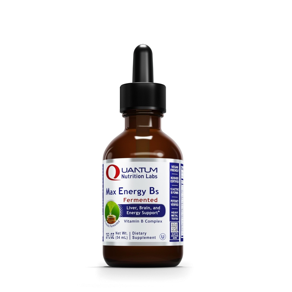 Quantum Nutrition Labs Max Energy B - ビタミンB複合液滴、女性と男性のための有機ビタミンBサプリメント、ビタミンB1、B2、B3、B5、B6、B12 - 2 Fl Oz