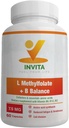 INVITA L-Methylfolate + B バランス - 5-MTHF、B6、B2&B12 Methylcobalamin B 複合体 - 60 カプセル - プロフェッショナル 強度 アクティブ メチル Folate - 非GMO、グルテンフリー、充填剤(7.5 mg)