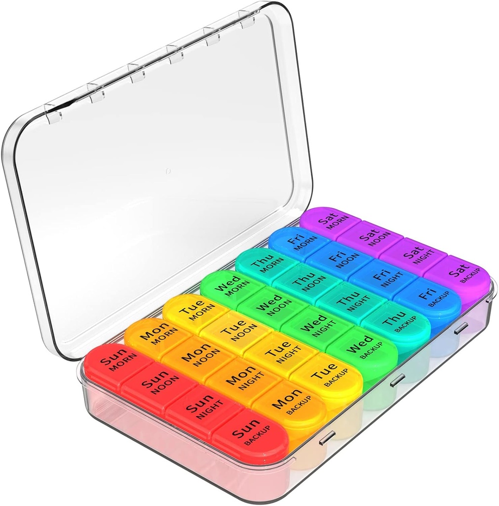 デイヴィキーウィークリーピルオーガナイザー 4 日、ピル ボックス 7 日、取り外し可能な個々のピル ケース ピル コンテナを使用して旅行のための薬の主催者ポータブル毎日のビタミン、サプリメント、医薬品を保持する