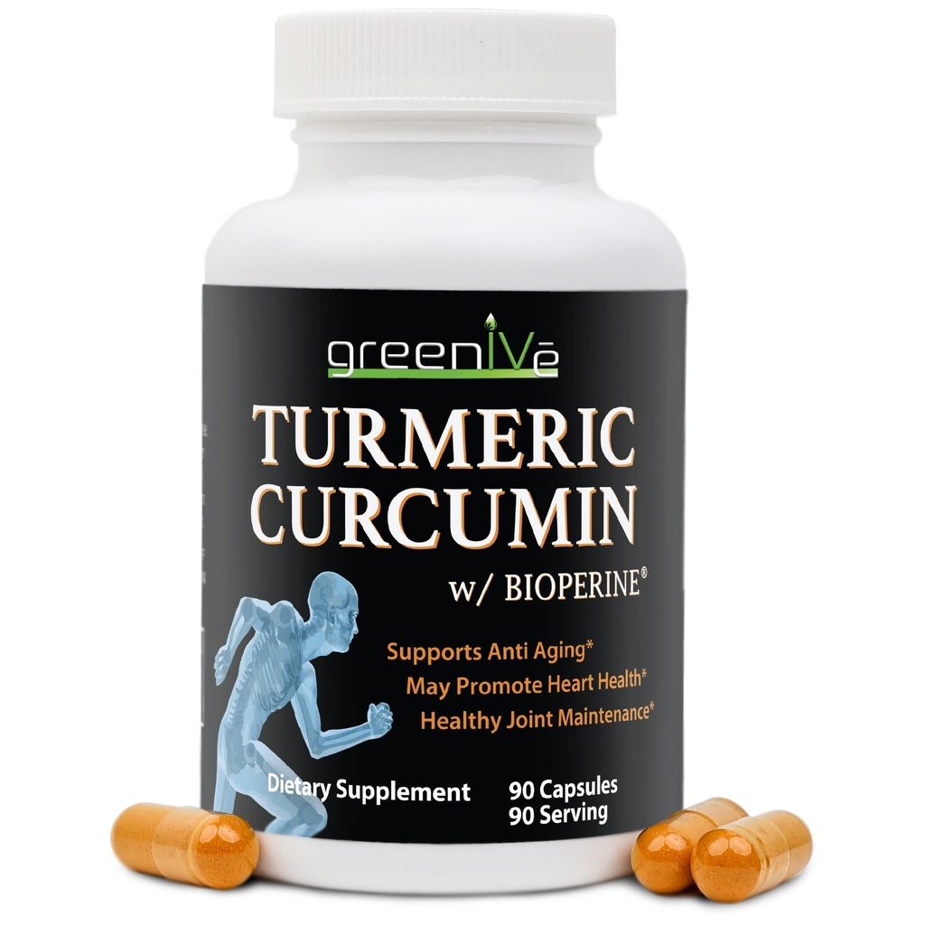クルクミン46Xのより高い吸収のBioPerine 90のカプセルが付いているGreenIVeのターメリック・クルクミン