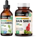 BIO KRAUTER Cleavers Tincture 4 Fl. Oz. & Dan Shen 100カプセル