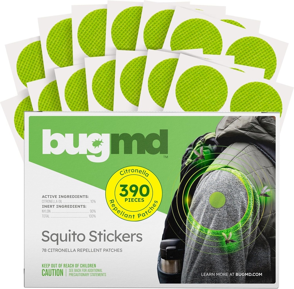 大人(390パッチ)のためのバグMD SquitoのステッカーのMosquitoの防虫剤パッチのステッカー、安全及び有効な昆虫のトドル、子供、キャンプ、浜及び屋外の要素のための防虫剤パッチ