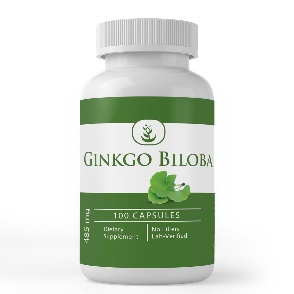 純粋な元のINGREDIENTS Ginkgo Biloba、(100カプセル) 常に純粋で、添加物か注入口、実験室は確認しました