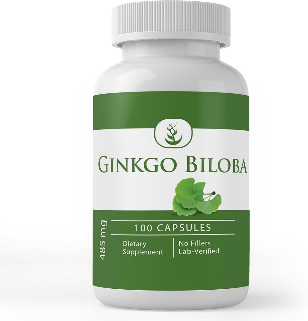 純粋な元のINGREDIENTS Ginkgo Biloba、(100カプセル) 常に純粋で、添加物か注入口、実験室は確認しました
