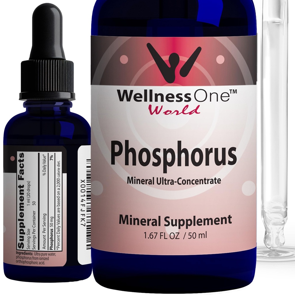 WellnessOneイオンリンの補足-歯のための正のリン酸からのリンの液体、骨の健康、及びエネルギー サポート-非GMO、ビーガン、グルテンフリーグルテンフリー- 1.67 fl oz