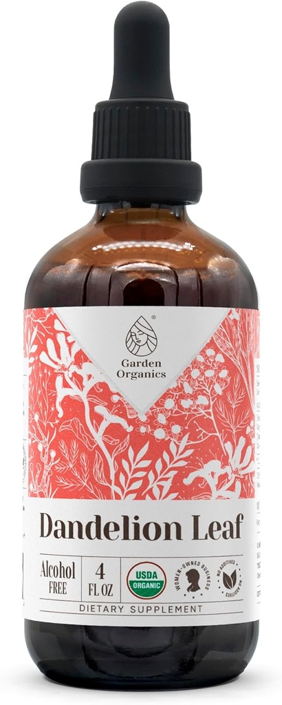 Dandelion リーフ USDA オーガニック アルコールフリー エキス | 栄養補助食品、高周波焼入れ、消化器系 | 天然認定有機タンポ リーフ(Taraxacum Officinale) 乾燥葉 4 oz