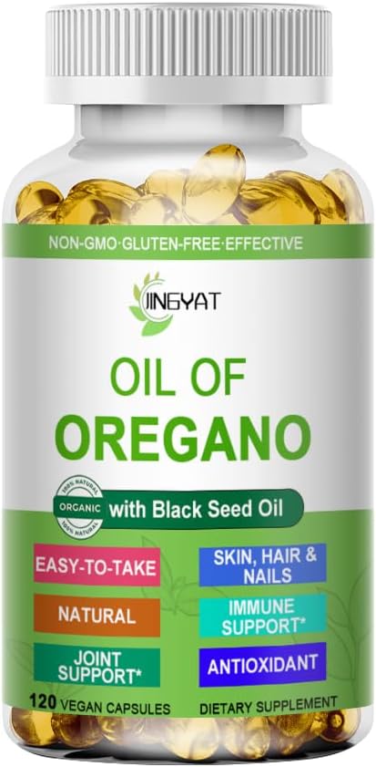 Oregano Softgelsのオイル、Oreganoの有機性オイルおよび免疫サポートのための黒い種のオイル 消化器の健康の季節草、高いCarvacrol及びThymoquinone Oreganoオイル、植物は、非GMO、120の計算を基づかせていました