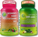 Vegan Bundle for Hormone Balance, Energy, Immunity Bundle – Women’s Daily Multivitamin 50+ with Organic Superfood Blend + DIM 200mg Supplement with BioPerine® – Non-GMO, Clean Daily Wellness Support