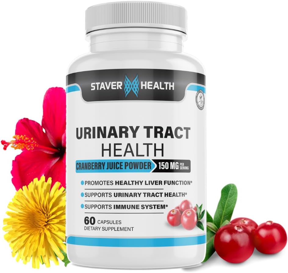 尿路面電車の健康、女性のためのクランベリーの丸薬、Dマンノーズ1000mgカプセル - Dandelionハーブサプリメント - 女性の健康、60 CTを支援