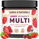 女性のためのLlama Naturals Multivitamin, ビーガン, ビタミンDと有機性ガミー, CとK, 女性の実質のフルーツのガミービタミン, 咀嚼可能なマルチビタミンサプリメント, 砂糖ケーンなし, イチゴ, 120 Ct