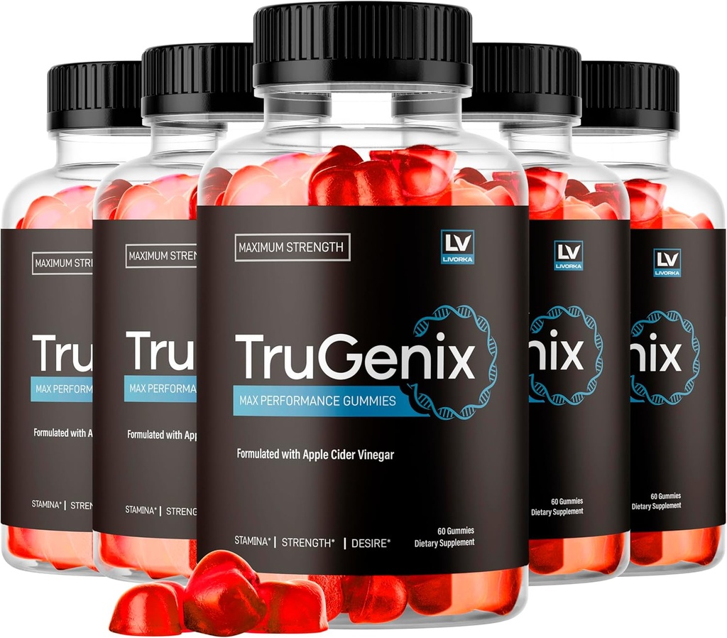 (5パック) TruGenix Gummies、男性のためのTruGenix Gummies、公式TruGenix Gummiesアドバンストフォーミュラ、TruGenix ACVグミー、TruGenixサポートサプリメントグミー、プレミアムフォーミュラ、5ヶ月間300ガミー