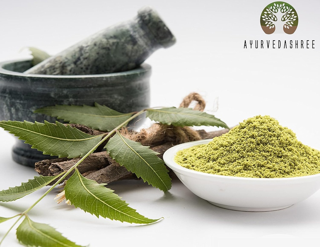 ネムリーフパウダー100 Gm | アダジラハチタインディカ | ワイルドクラフトニームリーフパウダー | 皮膚毛とデトックスのための非常にビターニームサプリメント | 非GMO、グルテンフリー、ビーガン