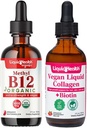 LIQUIDHEALTHの有機性メチルB12 5000mcgのビタミンはタルトチェリー ジュース及び100%の完全菜食主義者の植物ベースのコラーゲンのプラスのBiotinの低下-自然なエネルギー ブースト、改良します焦点、毛及び釘の成長、皮の健康を剥いで下さい