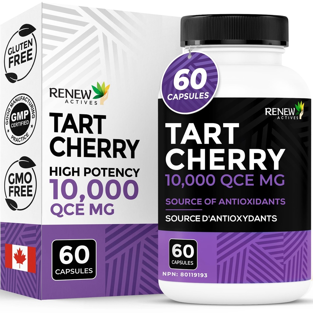 活動を更新する タルトチェリーエクストラ500mg / 2カプセル - フリーラジカル保護とウェルネスのための高周波抗酸化剤 - 60 簡単なスワローカプセル - カナダ製