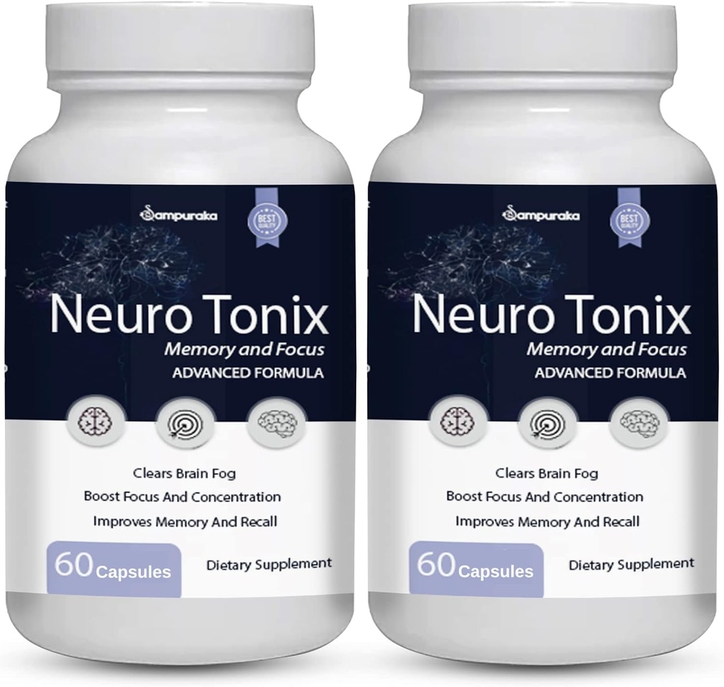 記憶および焦点の補足のためのNeuro Tonixの高度の方式- 2のパックNeuroTonix 120のカプセル(丸薬)