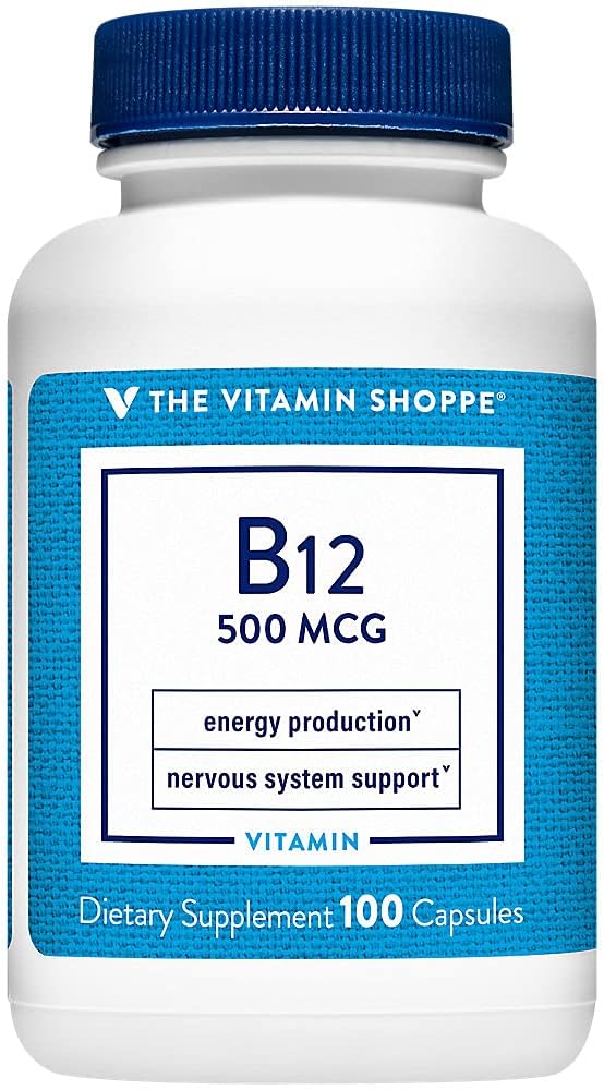 ビタミンB12 500mcg - 毎日の栄養補助食品 - ビタミンB-12(シアノコバラミンとして)、グルテンフリー&酪農場無料 (100カプセル)