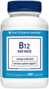 ビタミンB12 500mcg - 毎日の栄養補助食品 - ビタミンB-12(シアノコバラミンとして)、グルテンフリー&酪農場無料 (100カプセル)