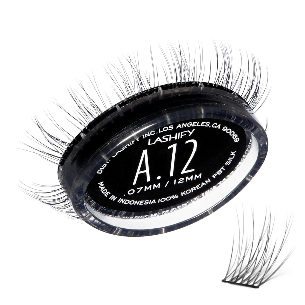 Lashify Amplify 12mm GossamerDIY Eyelash Extensions Refill, ブラック, Easy False Eyelashes for the Natural Look(ナチュラルルック) を拡張