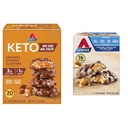 AtkinsのCaramelのアーモンドのクラスター、Glutenは繊維、1gの砂糖、2g純炭水化物、Ketoの友好的、20の計算及びキャラメル チョコレート ナット ロール スナック バー、蛋白質の軽食、繊維で高い、2g砂糖、16の計算で
