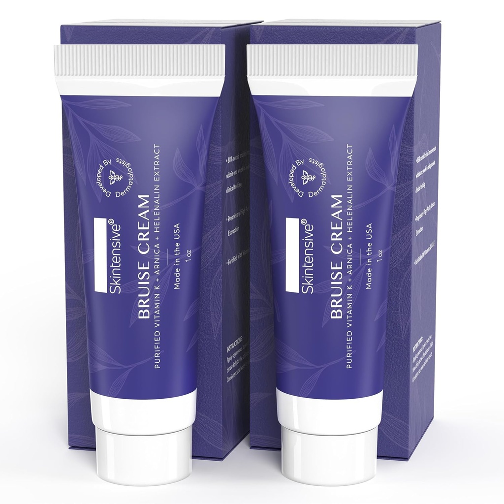 SKINTENSIVE Arnica Bruise Cream for Thin Skin - モイスチャライズ、ビタミンK C、E、皮膚リニューアル、1オンス(2パック)