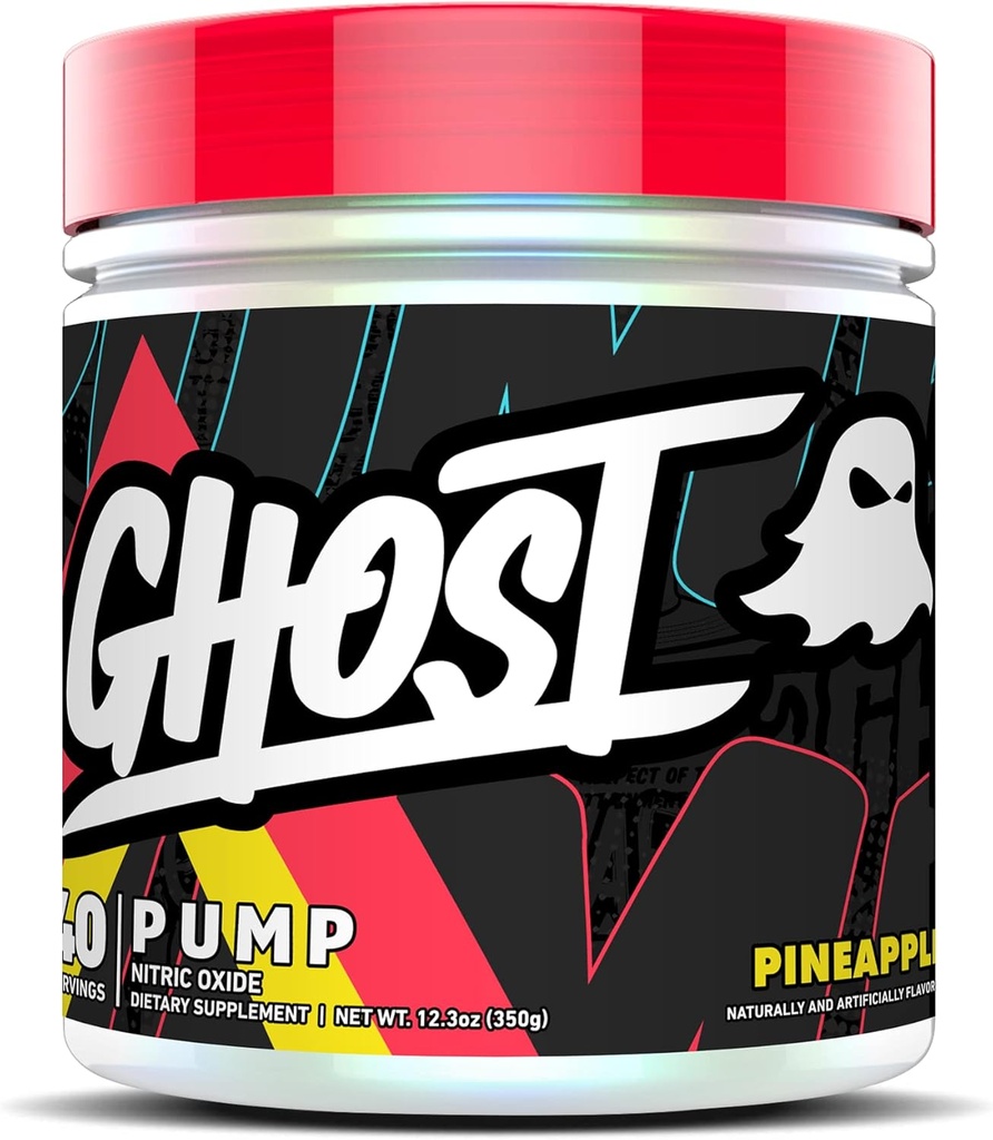 GHOSTポンプニトリク酸化物パウダー、パイナップル - 40 サービング - 砂糖フリー&刺激なしプレワークアウトサプリメント - L-シトルリン、アルギニン硝酸塩&L-グルタチオン - 大豆&グルテンフリー、ビーガン