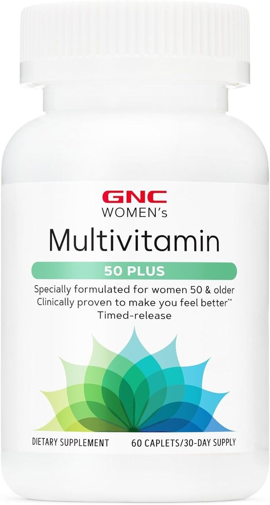 GNCの女性のMultivitamin 50のプラスは、ビタミンD、カルシウムおよびB12の骨、目、記憶、頭脳および皮の健康を支えますエネルギー生産、60の小冊子を増加させます